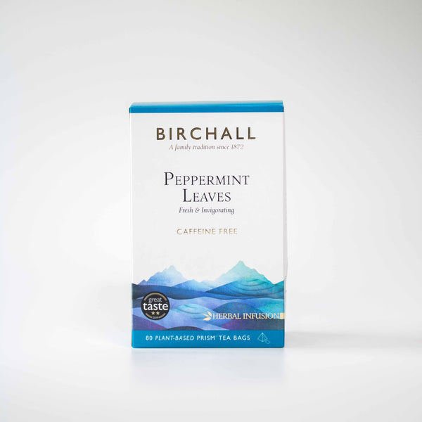 Birchall Peppermint Leaves [80 Plant-Based Prism Bags] Speciality Teas & Chocolate Chimney Fire Coffee 