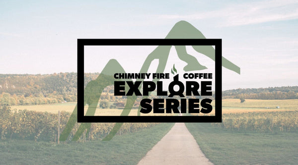 chimney fire coffee explore series logo