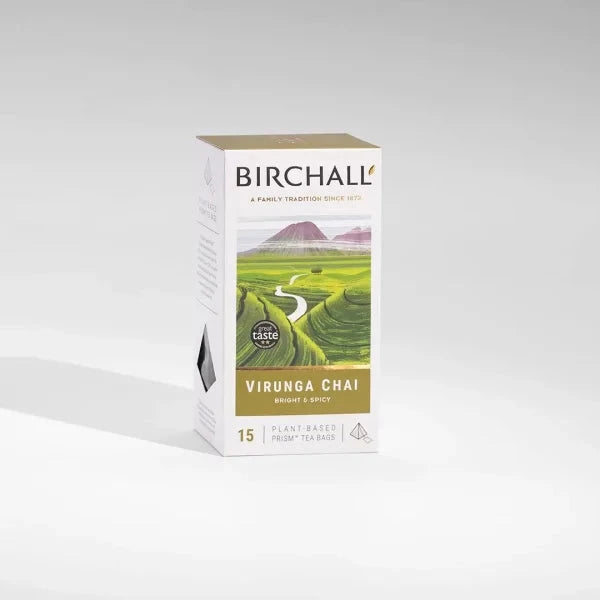Virunga Chai 15 Plant-Based Prism Tea Bags Speciality Teas & Chocolate Chimney Fire Coffee 