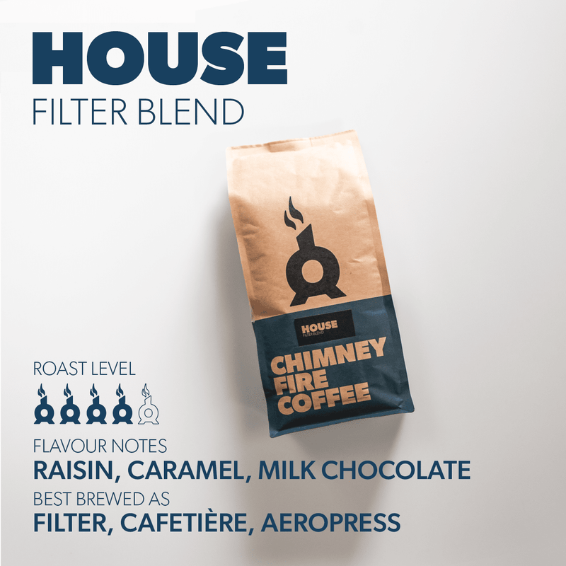 HOUSE FILTER BLEND Coffee Chimney Fire Coffee 1KG WHOLE BEAN 