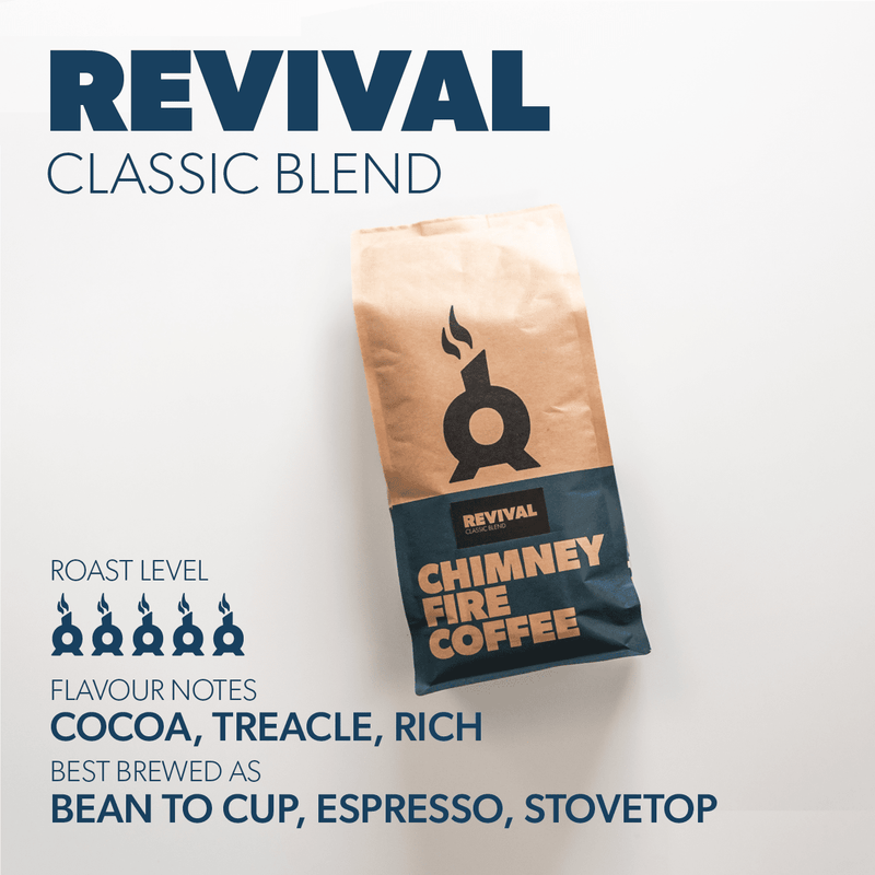REVIVAL CLASSIC BLEND Coffee Chimney Fire Coffee 1KG WHOLE BEAN 