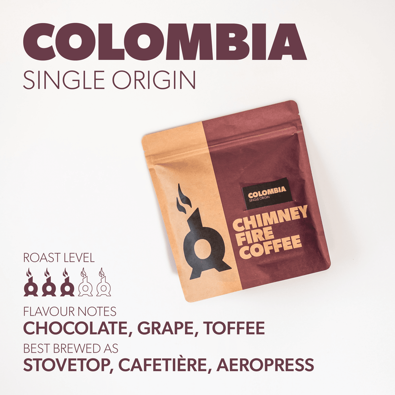 colombia finca las cruces product shot chimney fire coffee