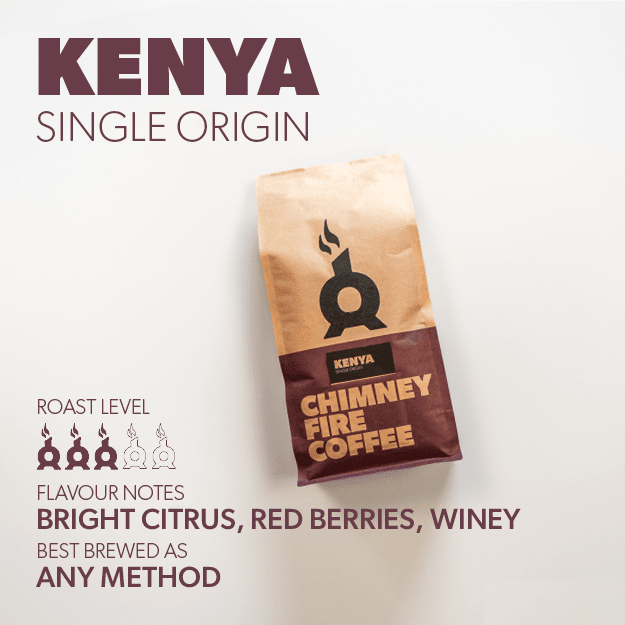 KENYA NGOE AB Coffee Chimney Fire Coffee 1KG WHOLE BEAN 
