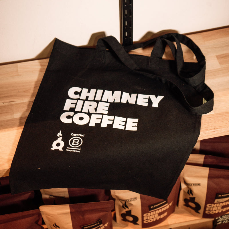 Tote Bag Speciality Teas & Chocolate Chimney Fire Coffee 