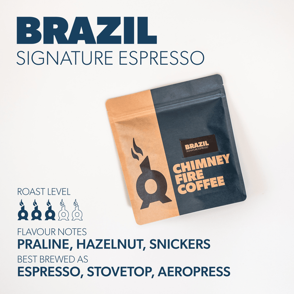 BRAZIL SIGNATURE ESPRESSO Coffee Chimney Fire Coffee 250G WHOLE BEAN 