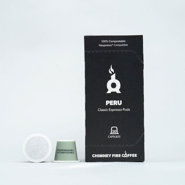 NESPRESSO® COMPATIBLE PODS - 1 PACK [20 PODS] Compostable Pods Chimney Fire Coffee 